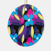 シックカラフルフローラ&ドットパター葉ンCer セラミックオーナメント (左)