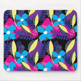 シックカラフルフローラ&ドットパター葉ンMou マウスパッド