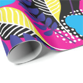 シックカラフルフローラ&ドットパター葉ンWra ラッピングペーパー (ロールコーナー)