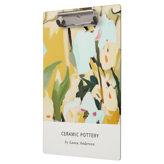 シックカラフルボホイエローオークル絵を描フローラ クリップボード (左)