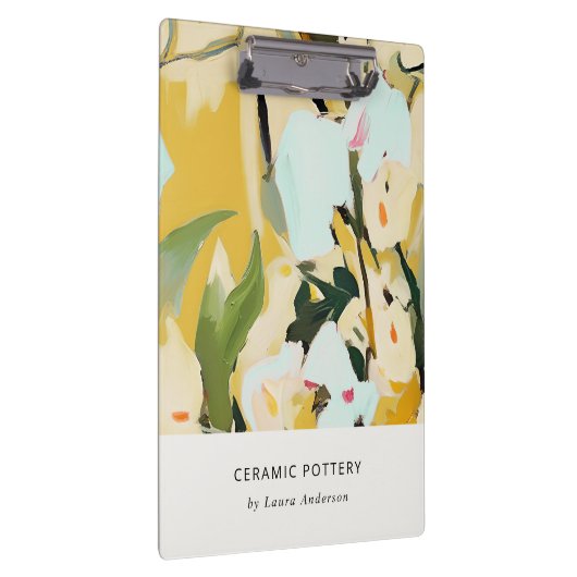 シックカラフルボホイエローオークル絵を描フローラ クリップボード (右)