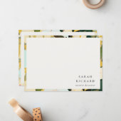 シックカラフルボホイエローオークル絵を描フローラ ノートカード (正面/裏面インサイチュ)