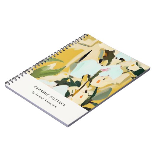 シックカラフルボホイエローオークル絵を描フローラ ノートブック (左側)