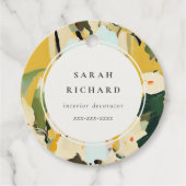 シックカラフルボホイエローオークル絵を描フローラ フェイバータグ (正面)