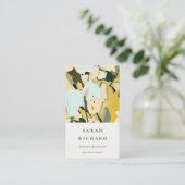 シックカラフルボホイエローオークル絵を描フローラ 名刺 (スタンド正面)