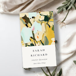 シックカラフルボホイエローオークル絵を描フローラ 名刺