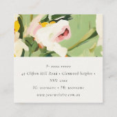 シックカラフルボホグリーンピ絵を描ンクフローラ スクエア名刺 (裏面)