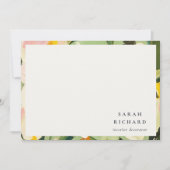 シックカラフルボホグリーンピ絵を描ンクフローラ ノートカード (正面)