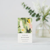 シックカラフルボホグリーンピ絵を描ンクフローラ 名刺 (スタンド正面)