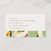 シックカラフルボホグリーンピ絵を描ンクフローラ 名刺 (裏面)