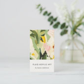 シックカラフルボホグリーンピ絵を描ンクフローラ 名刺 (スタンド正面)