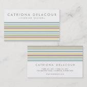 シックカラフルレトロパタストライプーンビジネスカード 名刺 (正面/裏面)