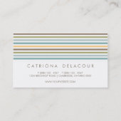 シックカラフルレトロパタストライプーンビジネスカード 名刺 (裏面)