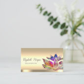 シックカラフルロータスフラワーヨガインストラクター 名刺 (スタンド正面)