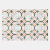 シックカラフル幾何矩形パターン ラッピングペーパーシート (正面)