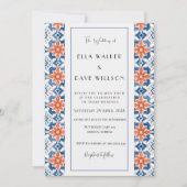 シックカラフル抽象芸術エレガンス結婚タイル 招待状 (正面)