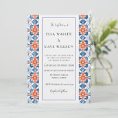 シックカラフル抽象芸術エレガンス結婚タイル 招待状 (スタンド正面)