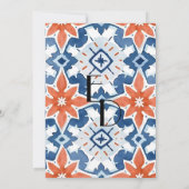 シックカラフル抽象芸術エレガンス結婚タイル 招待状 (裏面)