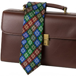 シックカラフル抽象芸術ポインセチア花ホリデイ ネクタイ