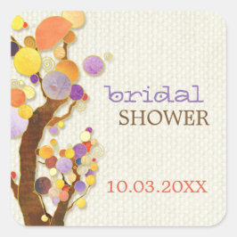 シックカントリーツリーズオータムブライダルシャワー スクエアシール