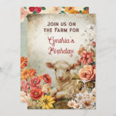 シックカントリーファームパーティーテーマ 招待状 (正面/裏面)