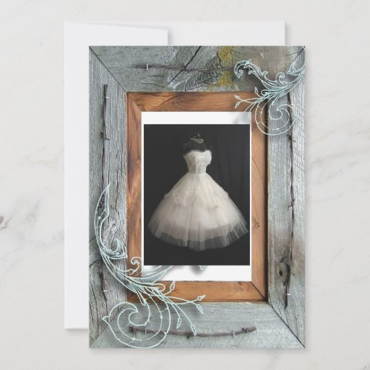 シックカントリーブライダルシャワーティーパーティの招待状 招待状 (正面)