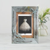 シックカントリーブライダルシャワーティーパーティの招待状 招待状 (スタンド正面)