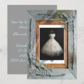 シックカントリーブライダルシャワーティーパーティの招待状 招待状 (正面/裏面)