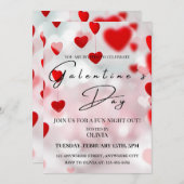 シックガレンティーンズデイお祝い招待状カード 招待状 (正面/裏面)