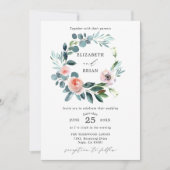 シックガーデンバラフローラリース結婚式招待状 招待状 (正面)