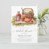 シックガーデンパーティーピクニックイチゴブライダルシャワー 招待状 (スタンド正面)