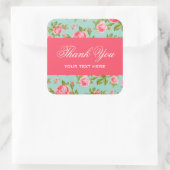 シックガーリーなエレガントヴィンテージフローラバラ スクエアシール (バッグ)