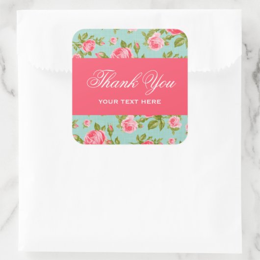 シックガーリーなエレガントヴィンテージフローラバラ スクエアシール (バッグ)