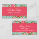 シックガーリーなエレガントヴィンテージフローラバラ 名刺 (正面/裏面)