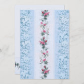 シックガーリーなピンクとブルーのバラ ノートカード (正面/裏面)