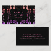 シックガーリーなピンクと紫の装飾品 名刺 (正面/裏面)