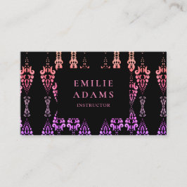 シックガーリーなピンクと紫の装飾品 名刺