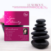 シックガーリーなピンクのグリッタースター、ロゴと写真 名刺