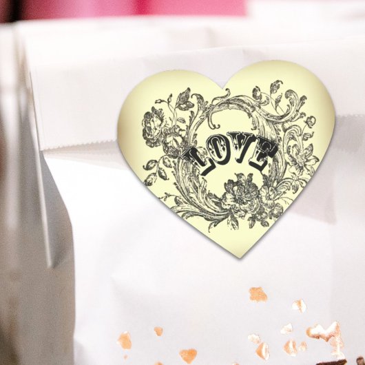 シックガーリーなフローラルの渦巻きパステルの色ビクトリアン ハートシール