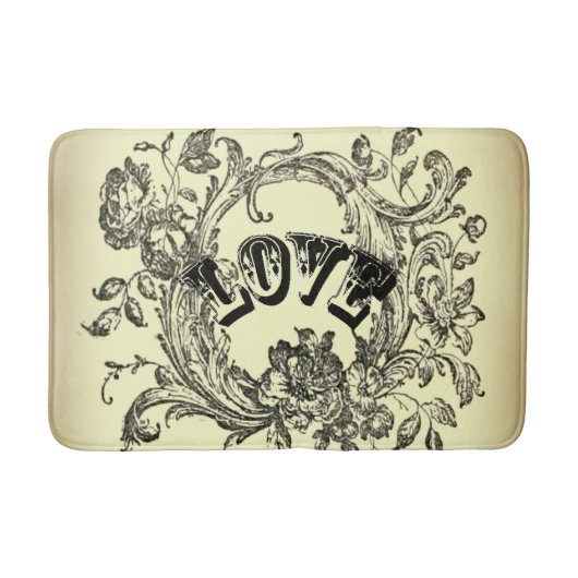 シックガーリーなフローラルの渦巻きパステルの色ビクトリアン バスマット (正面)