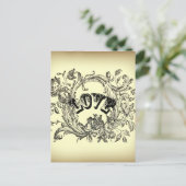 シックガーリーなフローラルの渦巻きパステルの色ビクトリアン ポストカード (スタンド正面)