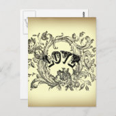 シックガーリーなフローラルの渦巻きパステルの色ビクトリアン ポストカード (正面/裏面)