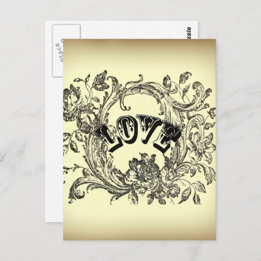 シックガーリーなフローラルの渦巻きパステルの色ビクトリアン ポストカード (正面/裏面)