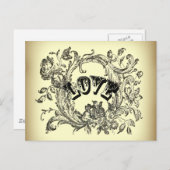 シックガーリーなフローラルの渦巻きパステルの色ビクトリアン ポストカード (正面/裏面)