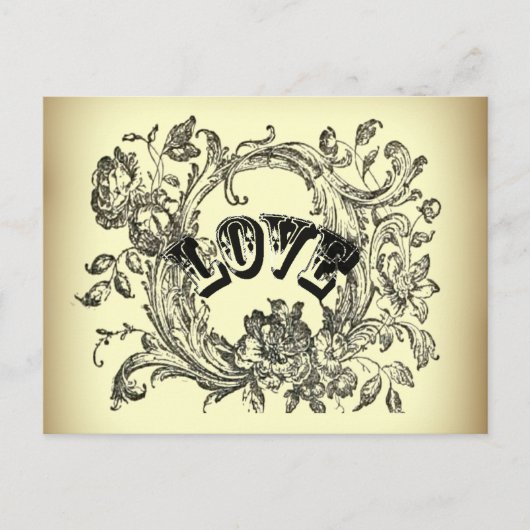 シックガーリーなフローラルの渦巻きパステルの色ビクトリアン ポストカード (正面)