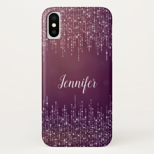シックガーリーなライトストリング紫パーソナライズされた Case-Mate iPhoneケース (裏面)