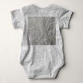 シックガーリーな白いラインストーンのパールレース ベビーボディスーツ (裏面)