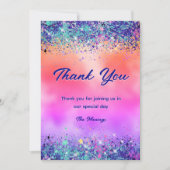 シックガーリーな虹色ユニコーングリッター感謝していユー カード (正面)