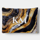 シックガーリーな黒金ゴールド大理石芸術 アクセサリーポーチ (正面)