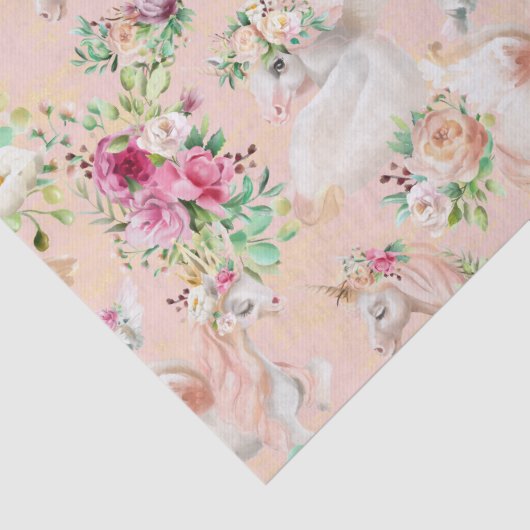 シックガーリーウォーモダンタカラーフローラユニコーン 薄葉紙 (詳細)